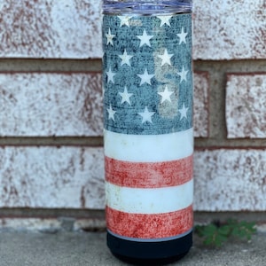 Personalized American Flag 20oz Tumbler with Bluetooth Speaker