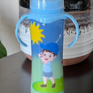 Pink stainless steel baby bottle, Blue stainless steel baby bottle, Custom baby bottle, Police baby bottle, baby shower gift, gift for baby