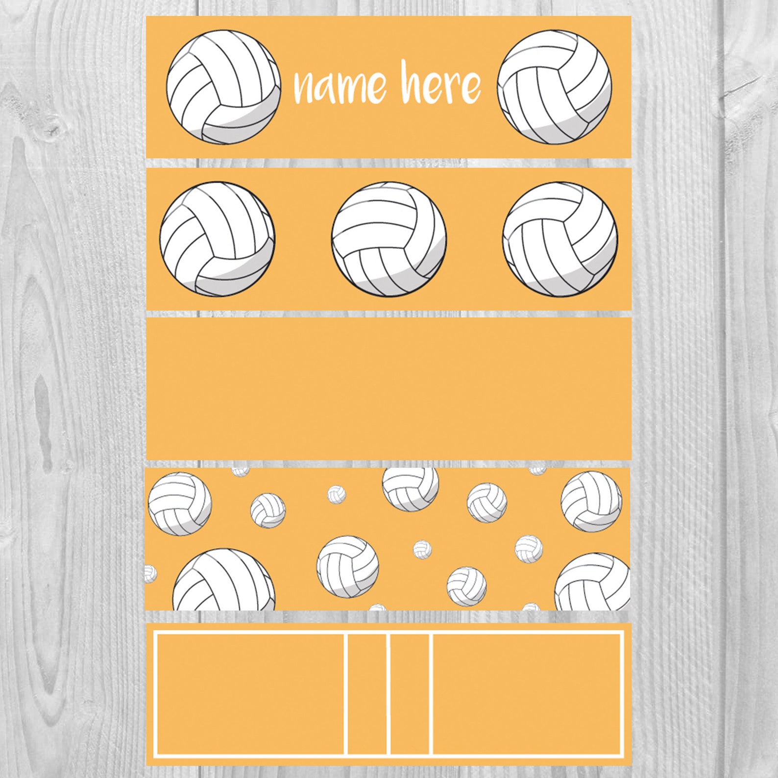Marcador de voleibol imprimible personalizado Pdf Etsy