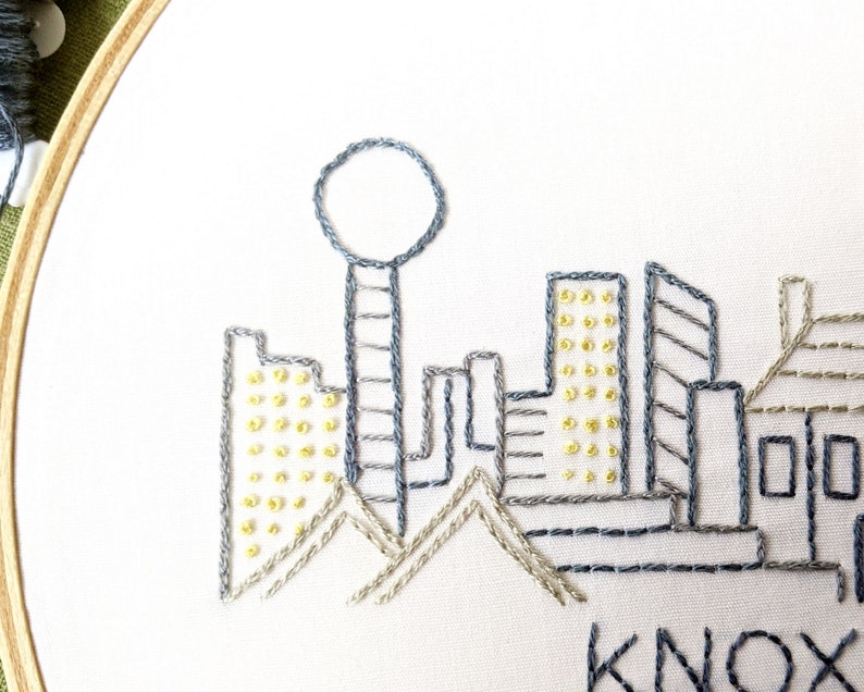 Knoxville Tennessee Skyline Hand Embroidery Pattern Modern Etsy