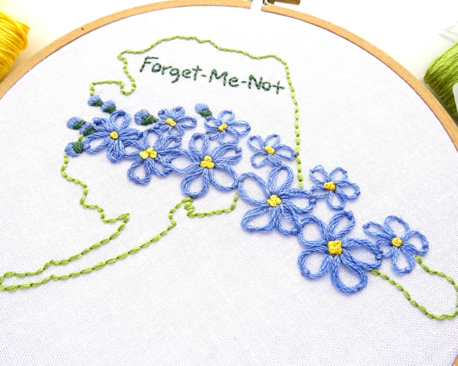 Me Not Flower Embroidery Pattern Alaska Flower Etsy