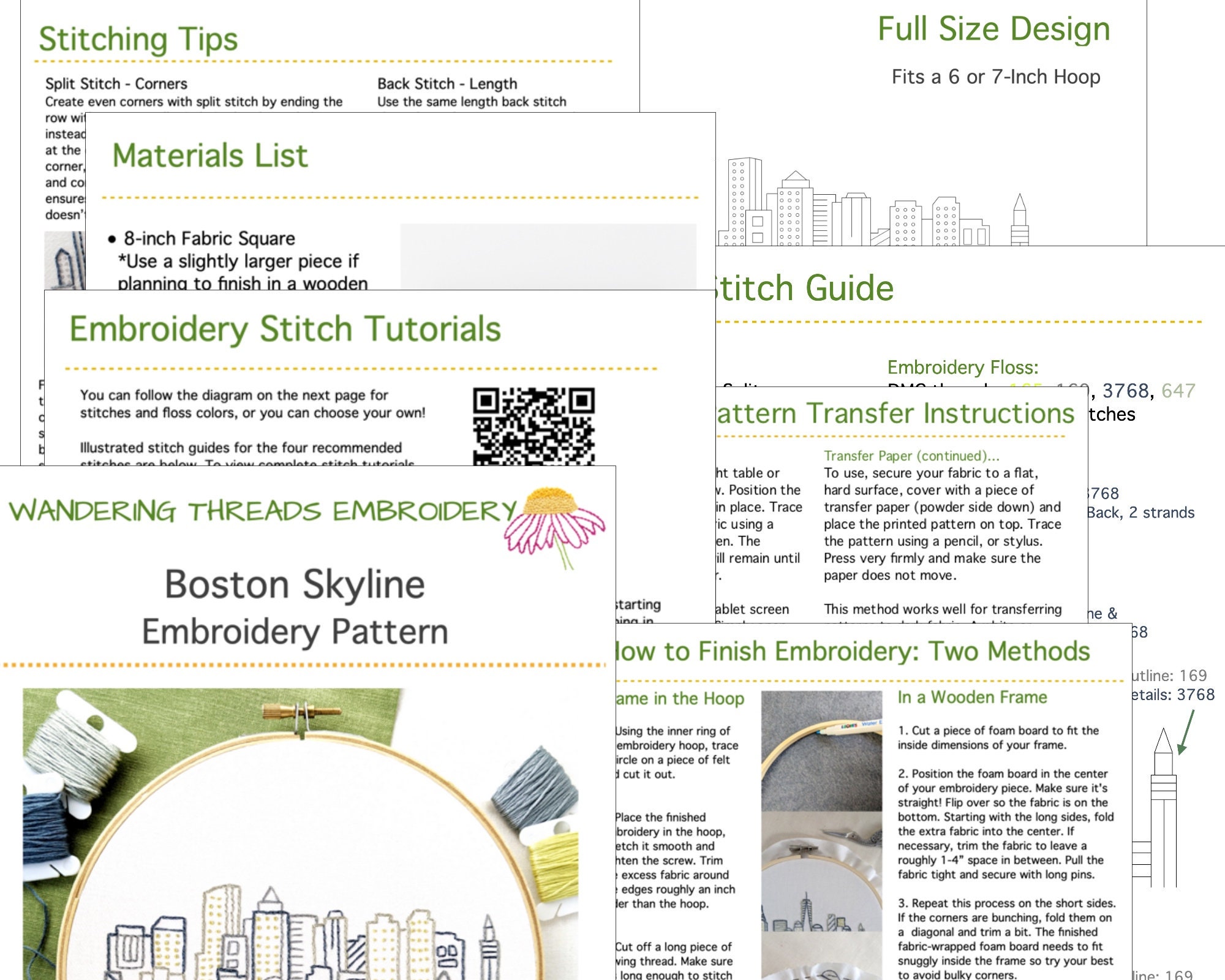 Boston Patterns Boston Skyline Hand Embroidery Pattern, Massachusetts City Design ...