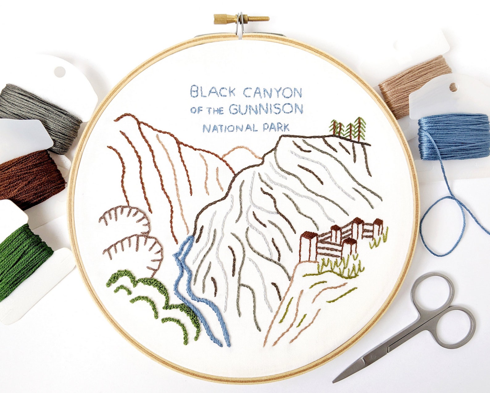 Colorado National Parks Embroidery Pattern Collection, Rocky Mountain