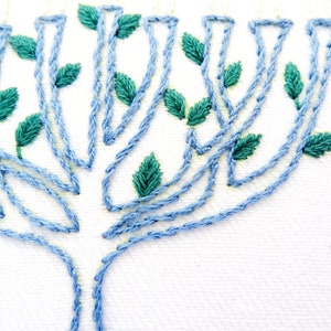 Menorah & Star of David Hand Embroidery Patterns, PDF Digital Download Hanukkah Gift image 3