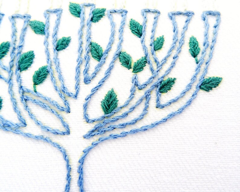 Menorah & Star of David Hand Embroidery Patterns, PDF Digital Download Hanukkah Gift image 3