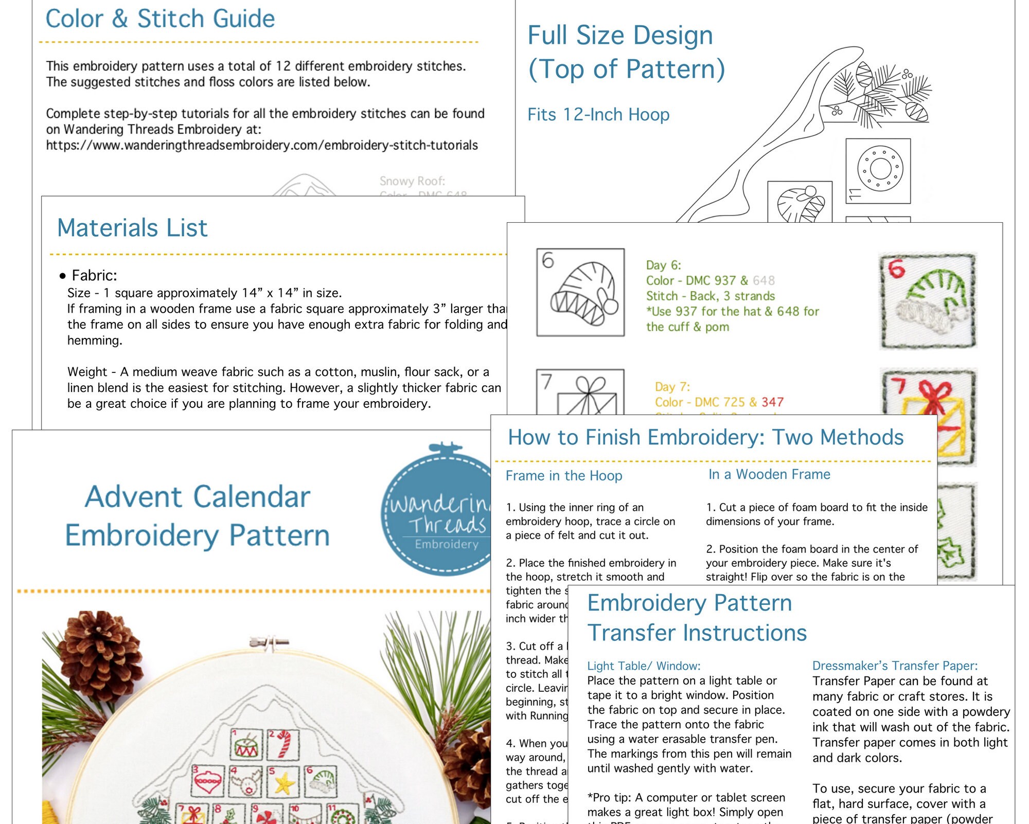 Advent Calendar Hand Embroidery Pattern Stitch-a-day DIY - Etsy Advent Calendar Hand Embroidery Pattern Stitch-a-day DIY - Etsy