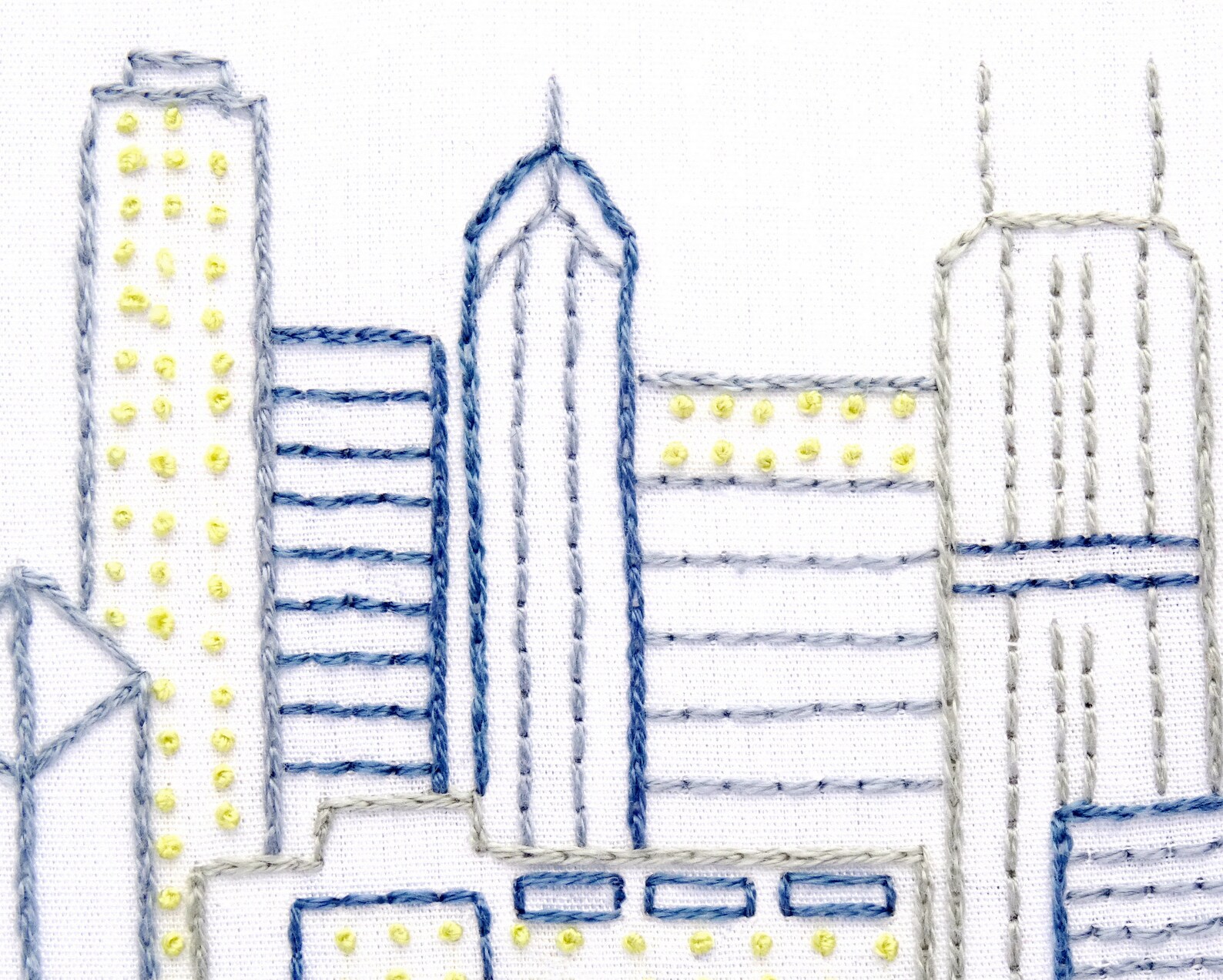 Chicago Hand Embroidery Pattern City Skyline Embroidery PDF Etsy