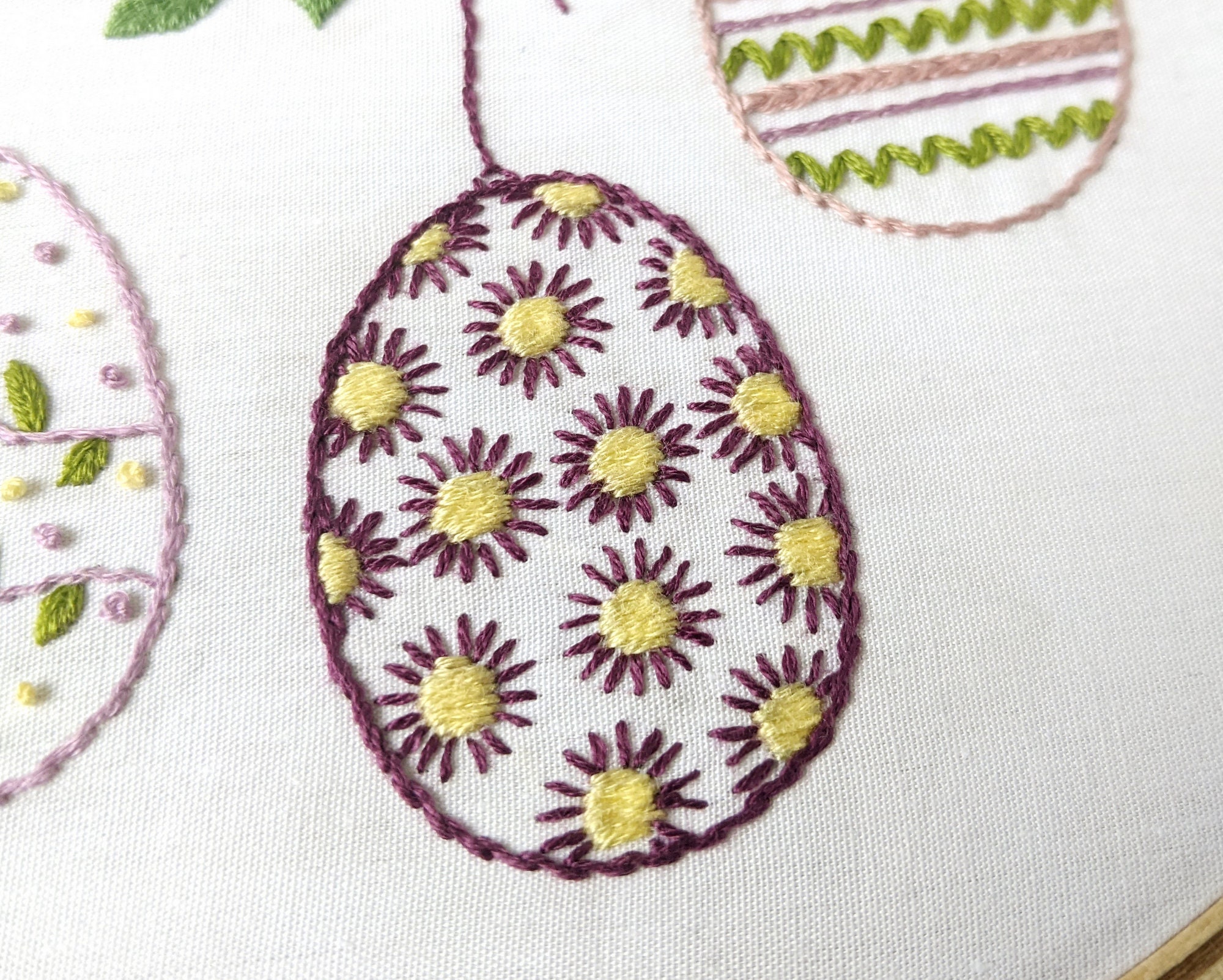 Easter Egg Hand Embroidery Pattern PDF, Hanging Spring DIY Hoop Art ...