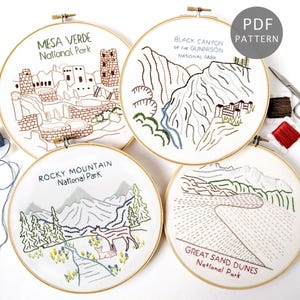 Colorado National Parks Embroidery Pattern Collection (PDF Pattern)