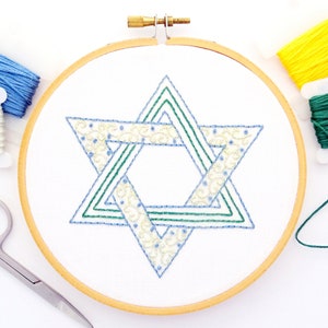 Menorah & Star of David Hand Embroidery Patterns, PDF Digital Download Hanukkah Gift image 4