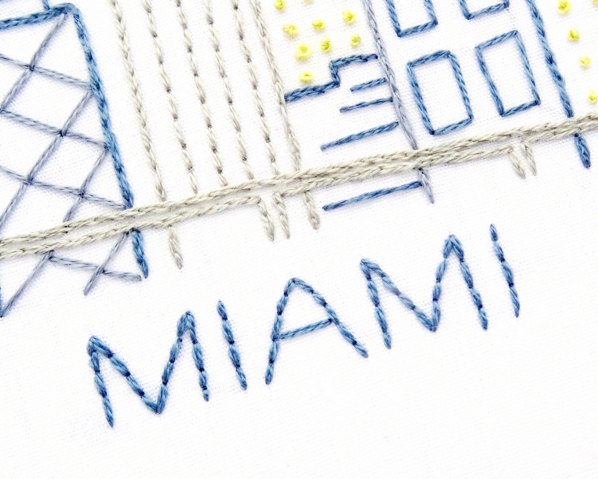 Miami Hand Embroidery Pattern City Skyline Embroidery PDF Etsy
