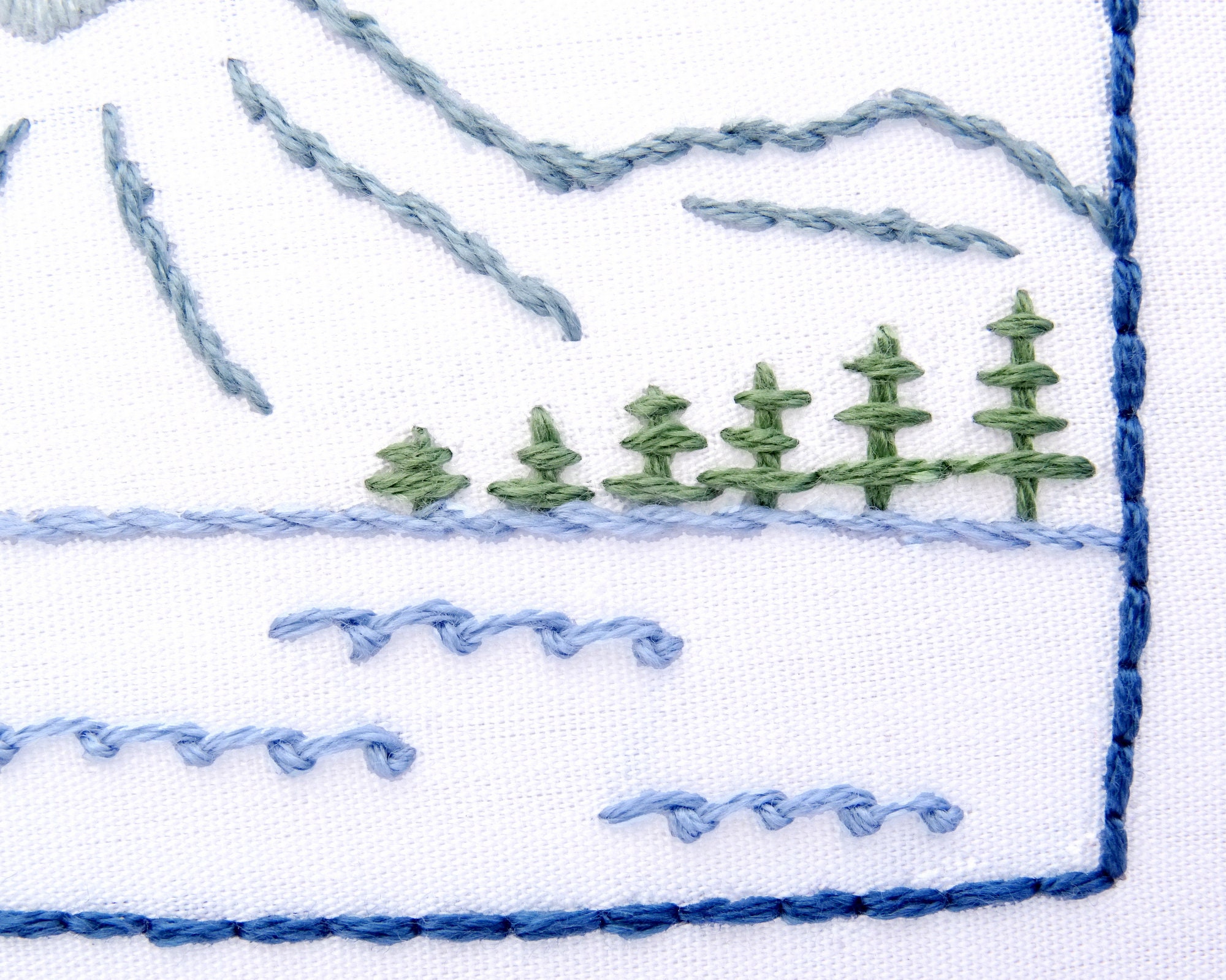 Montana Hand Embroidery Pattern PDF DIY Mountain Embroidery Etsy