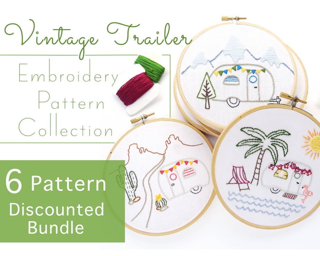 Vintage Trailer Embroidery Pattern Collection: DIY Airstream Art (6 PDF ...