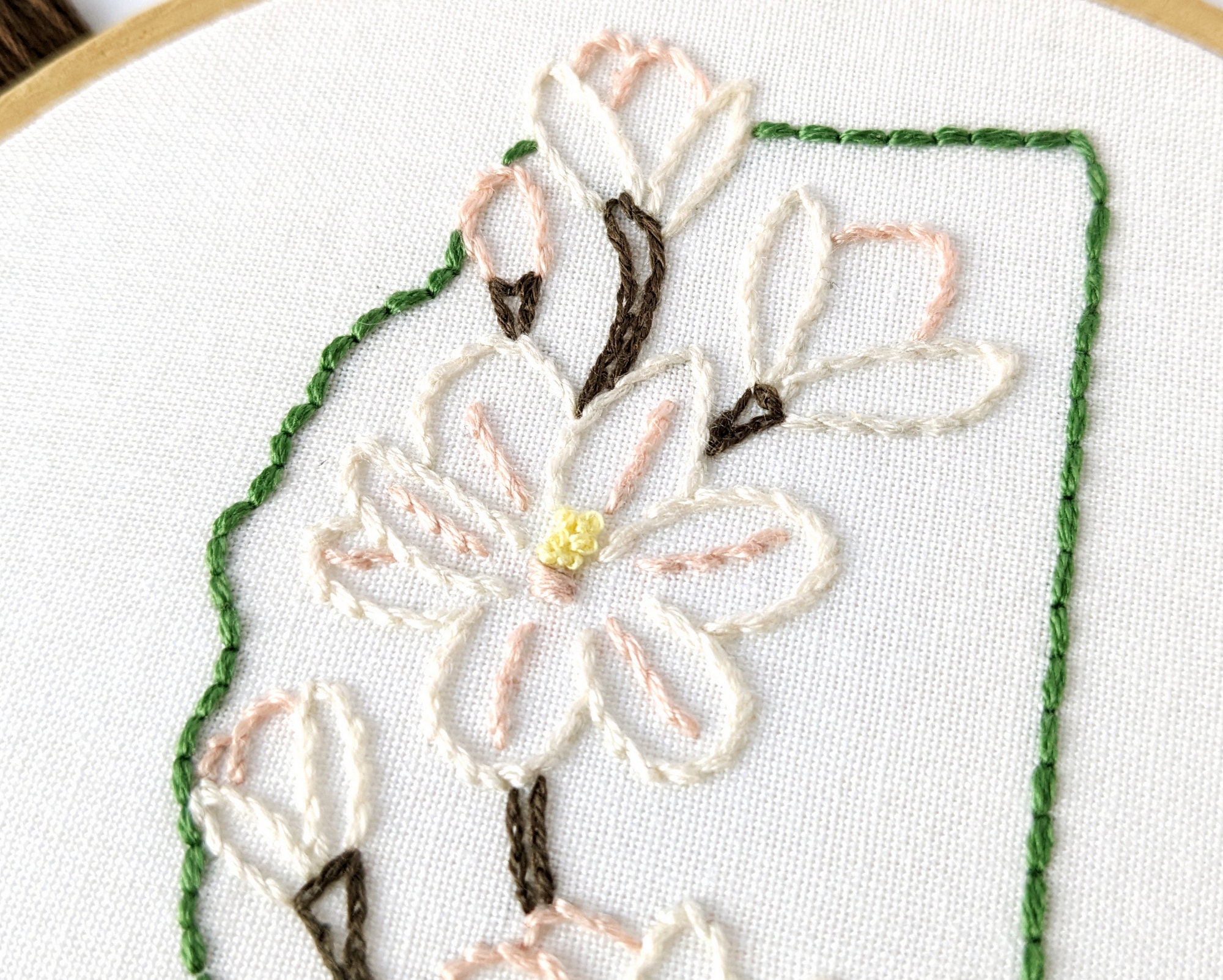 Magnolia Flower Hand Embroidery Pattern, Mississippi State Design, DIY ...