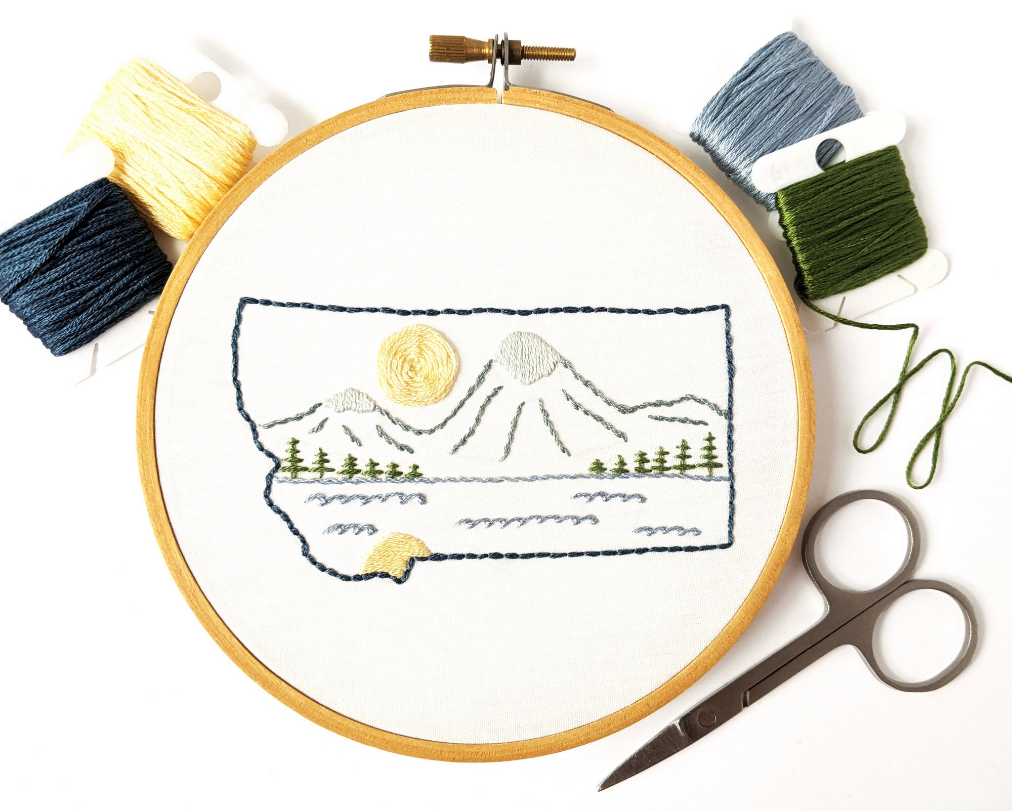 Montana Mountain Hand Embroidery Pattern PDF Download Simple - Etsy Denmark
