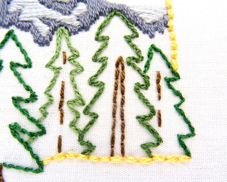 Washington Embroidery Pattern PDF Hand Embroidery Mount Etsy