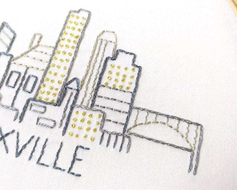 Knoxville Tennessee Skyline Hand Embroidery Pattern Modern Etsy