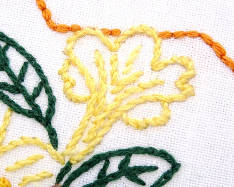 Jasmine Flower Hand Embroidery Pattern PDF South Carolina DIY Etsy