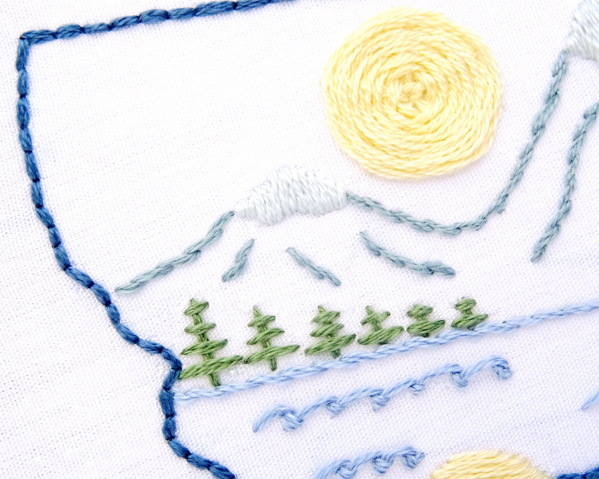 Montana Hand Embroidery Pattern PDF DIY Mountain Embroidery Etsy