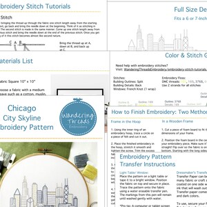 Chicago Hand Embroidery Pattern Illinois City Skyline Design - Etsy