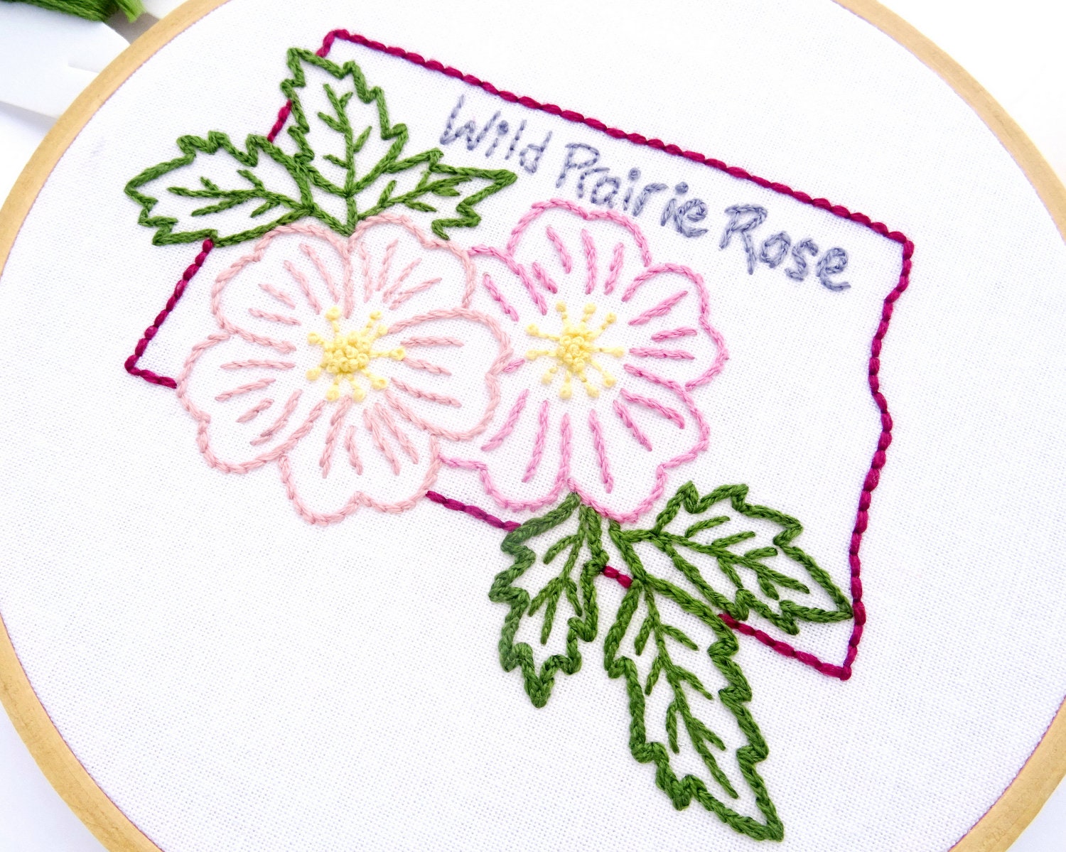 Wild Prairie Rose Hand Embroidery Pattern, North Dakota State Flower ...