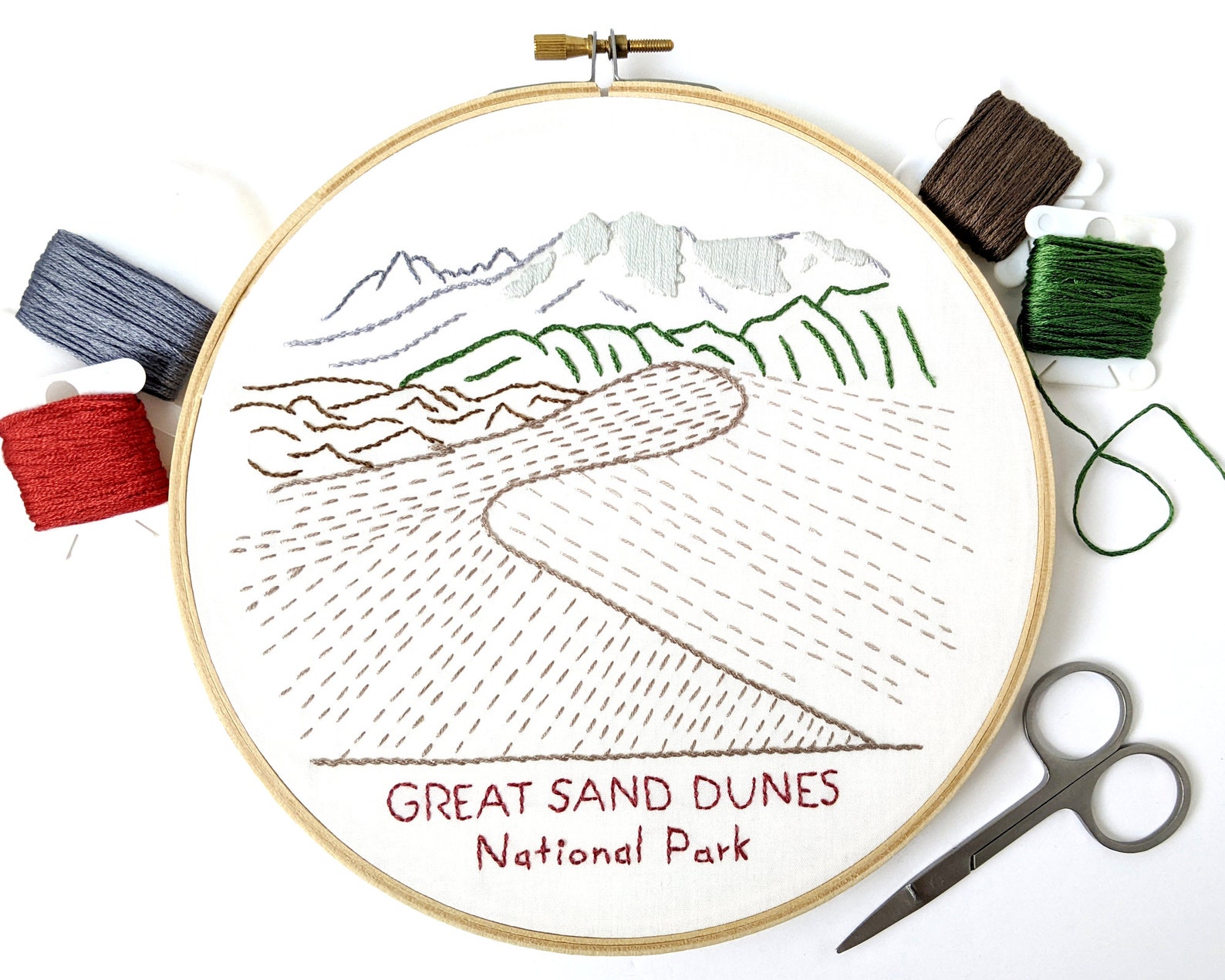 Colorado National Parks Embroidery Pattern Collection, Rocky Mountain