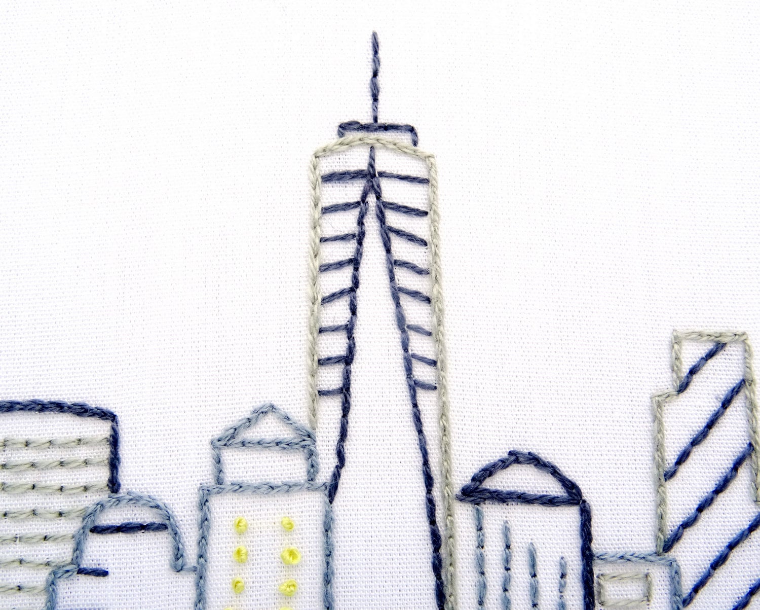 New York City Hand Embroidery Pattern City Skyline Etsy
