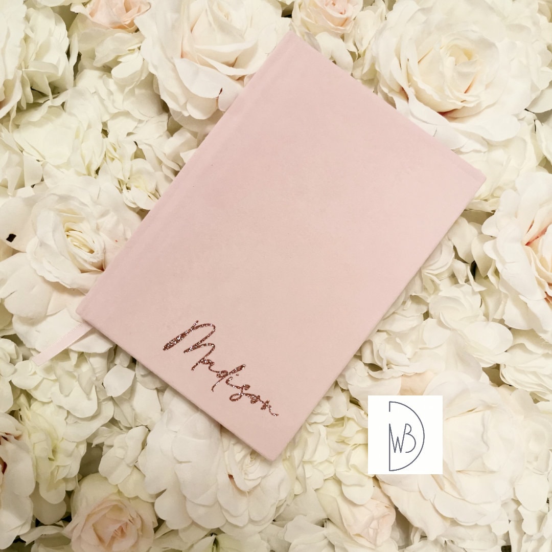 Personalised A5 velvet notebook velvet book velvet notes Etsy