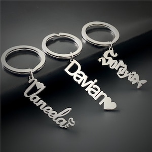 Keychain with name | Stainless steel pendant | Gift idea | Personalized keychain | Couple | Friends | Relationship