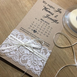 50 Save The Date mit Spitze | Einladung zur Hochzeit | save the date hochzeit | save the date karten| hochzeitseinladung | Vintage Karte