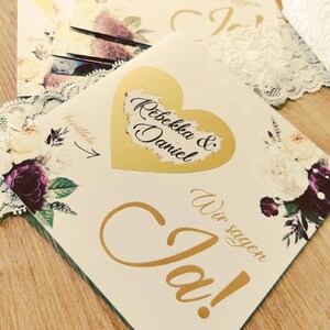 50 cartes d'invitation scintillantes sur le papier de votre choix avec le cœur à gratter