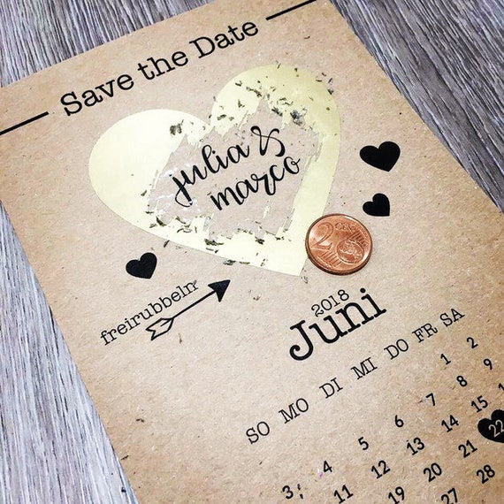 Save The Date Rubbel Karte Einladung Einladung Zur Etsy