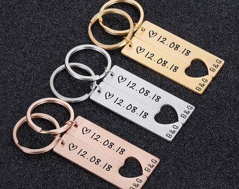 Keychain personalized made of stainless steel | Couple pendant | Birthday gift | Valentine's Day | Year's day | relationship |