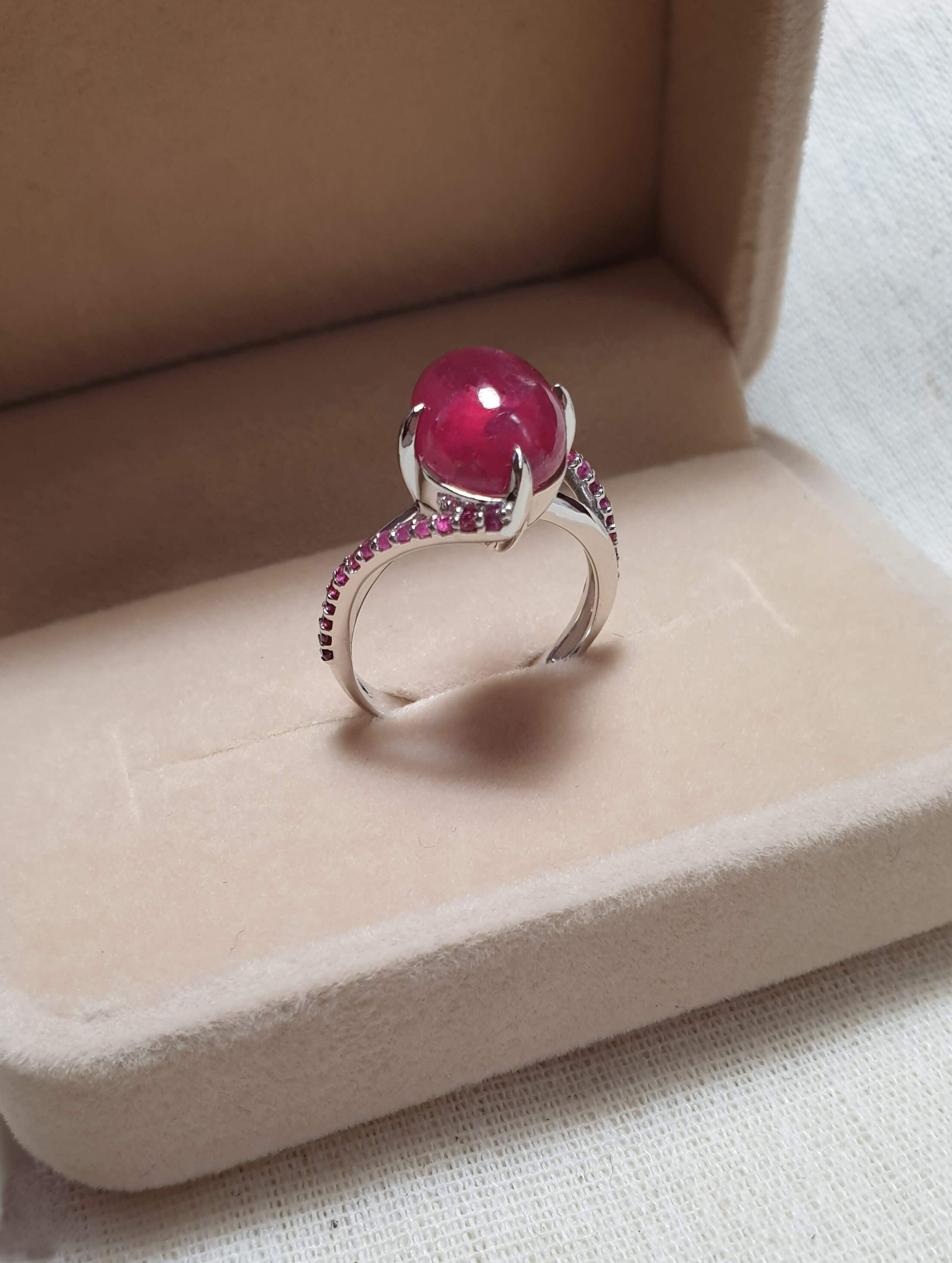 Big Ruby Ring Silver Setting .. so Sweet Nice Lady - Etsy