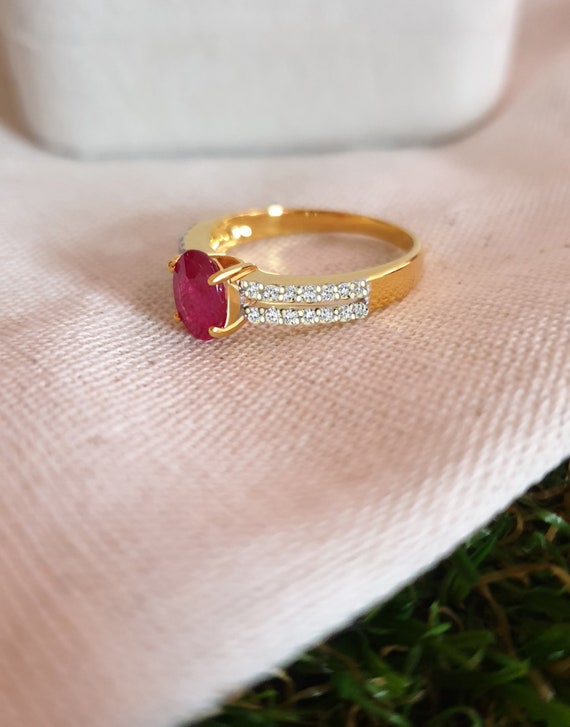 Ruby Ring Jewelry Rose Gold | Ruby Rings Sterling Silver | Ruby Gemstone  Silver Ring - Rings - Aliexpress