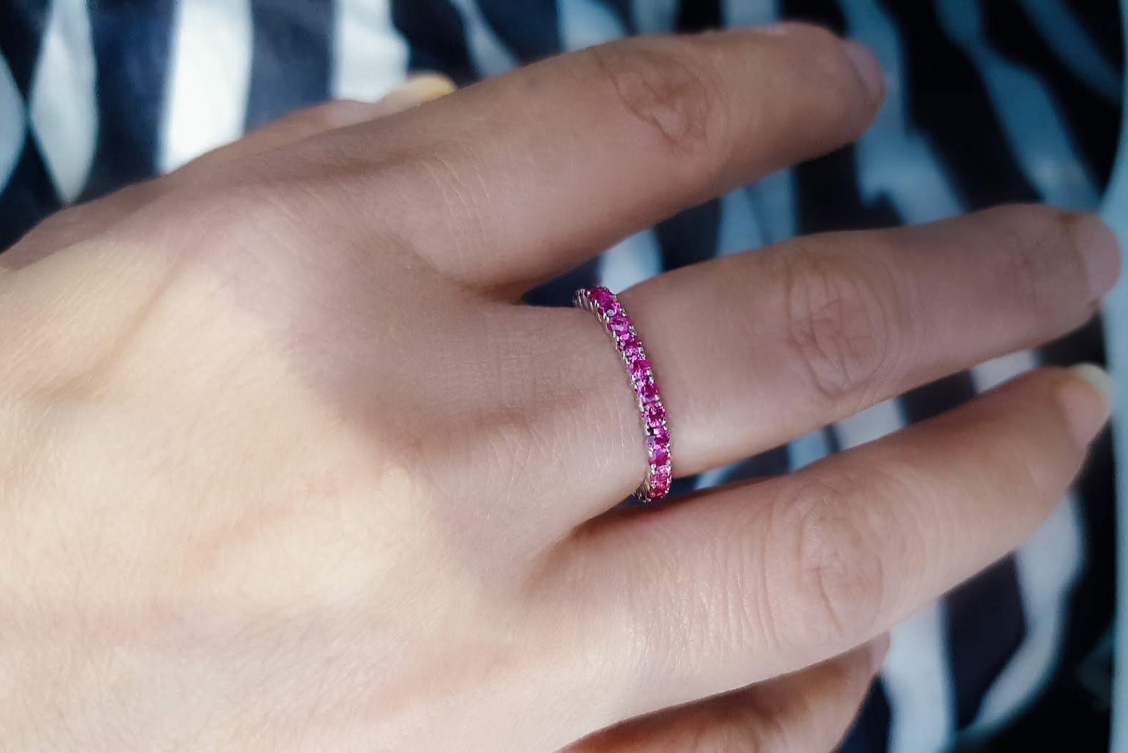 pink sapphire eternity band pink sapphire eternity band