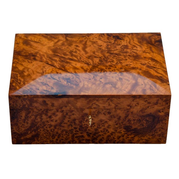 Schmuckschatulle aus Holz Wurzelholz, handgefertigte Schmuckschatulle mit Schloss, mit Samt ausgekleidetes Holz Schmuckschatulle, 12 "x 8" handgefertigte Schmuckschatulle aus massivem Thujaholz Wurzelholz