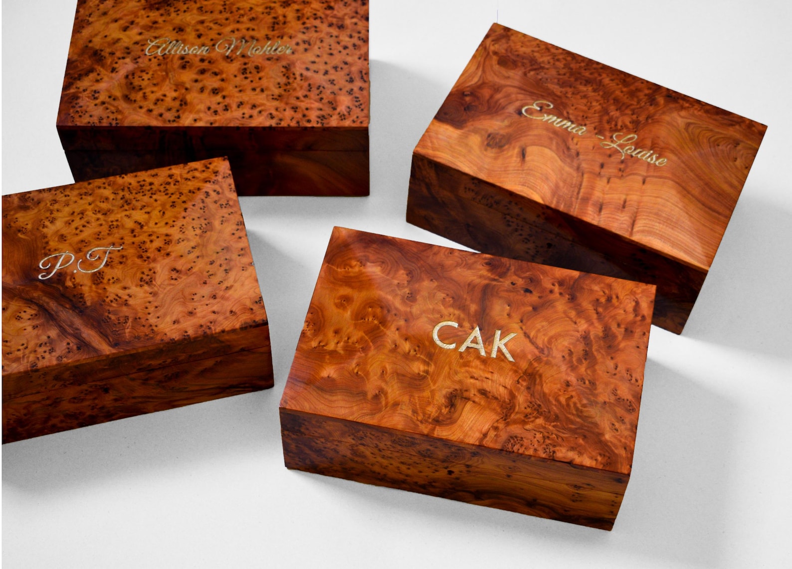 Wood Burl Handmade Jewelry Box with Lock, 12"x8"