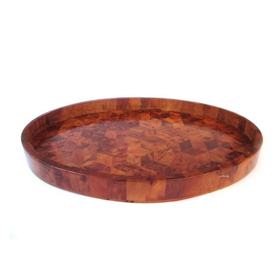Large Oval Wood Tray Thuya Burl Wooden Serving