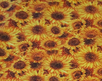 Sunflower Fall Fabric: 26" Allover Cotton, Made in Japan