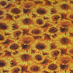 26" Sunflowers Fall, allover, Hobby Lobby, DES # 4734 8 colori, Made in Japan. Spedizione gratuita