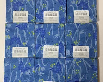 9 Design By The Piece Fat Quarter Blue Identical 18 x 21 100% Cotton