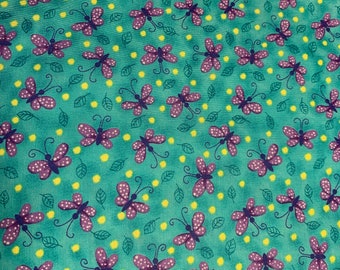 4+ Yards BTY Northcott, Catnip by Laurie Godin Butterfly Fabric