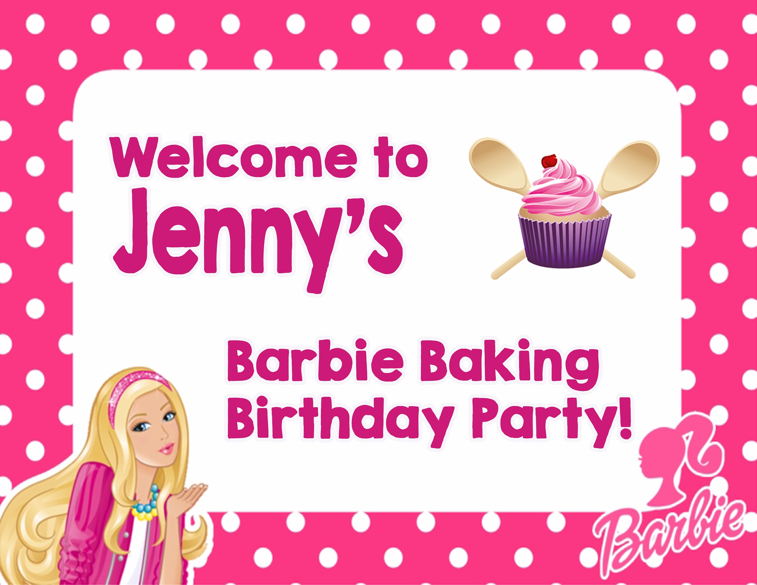 Digital File Barbie Door Sign 8.5 X 11 - Etsy