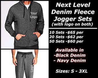 Next Level Denim Fleece Jogger Sets ( With your logo on both )