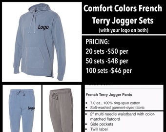 Comfort Colors French Terry Jogger Sets ( With your logo on both )