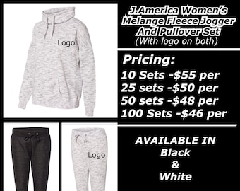 J.America Women’s Fleece Pullover and Jogger Sets ( With your logo on both )