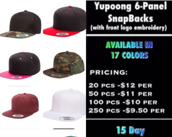Yupoong Classic Snapback Hats ( with front logo Embroidered )