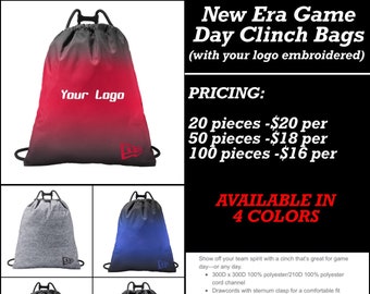 New Era Gameday Clinch Bags ( with your logo stitched.)