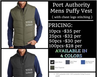 Port Authority men's Puffy Vests ( with left chest embroidery )